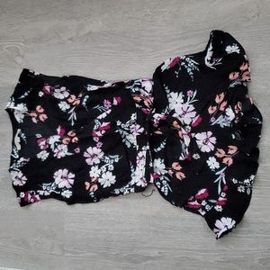Loft Floral Romper with Tie, Size XXS petite